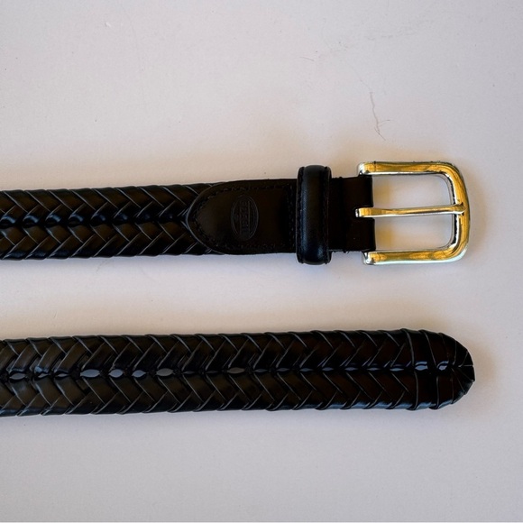 Fossil Maddox Men's Black Braided Leather Belt size 38 - Picture 5 of 9